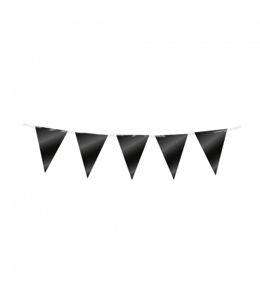 Mini party flags Foil - Black