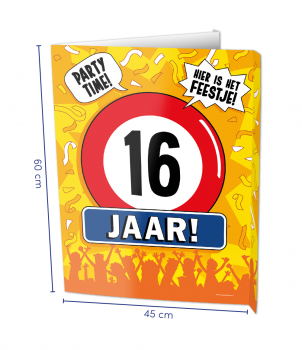 Window Sign 16 jaar