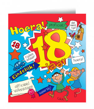 Wenskaarten - 18 jaar cartoon