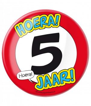 Button XL - 5 jaar