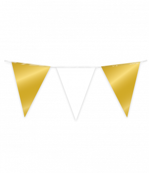 Party Flag Foil - Gold and white