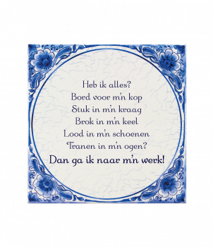 Tegels delfts blauw - Bord voor m'n kop